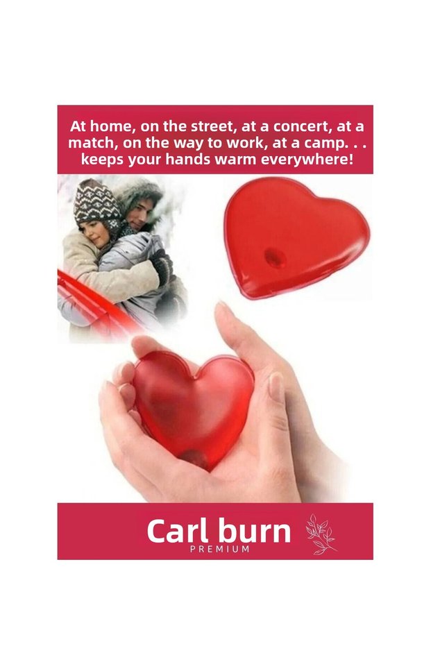 Heart-Shaped Gel Warmer That Can Be Used at Home, in the Office, or Outside.