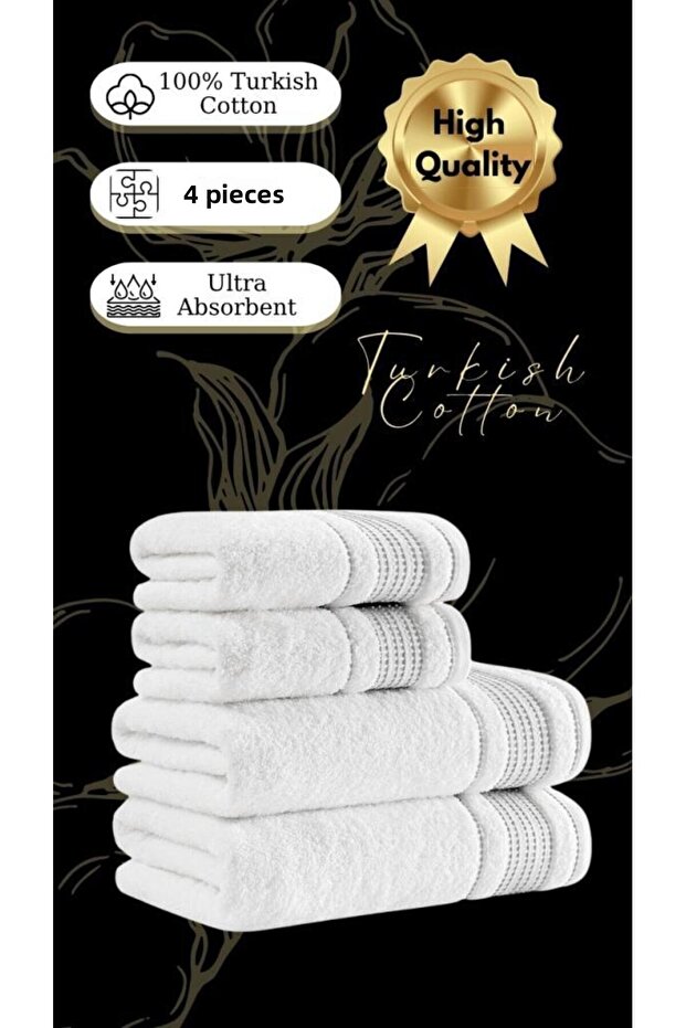 Premium 4-Piece Towel Set Spruce 50X90/70X140 cm