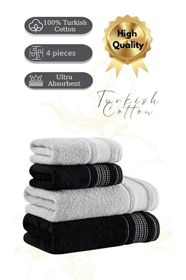 Premium 4-Piece Towel Set Spruce 50X90/70X140 cm
