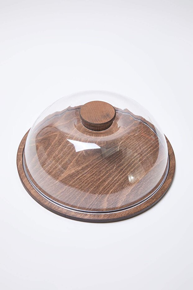 Ahşap Kek Fanusu Naturel (29 cm) TPHAW26KSK00001 - 4