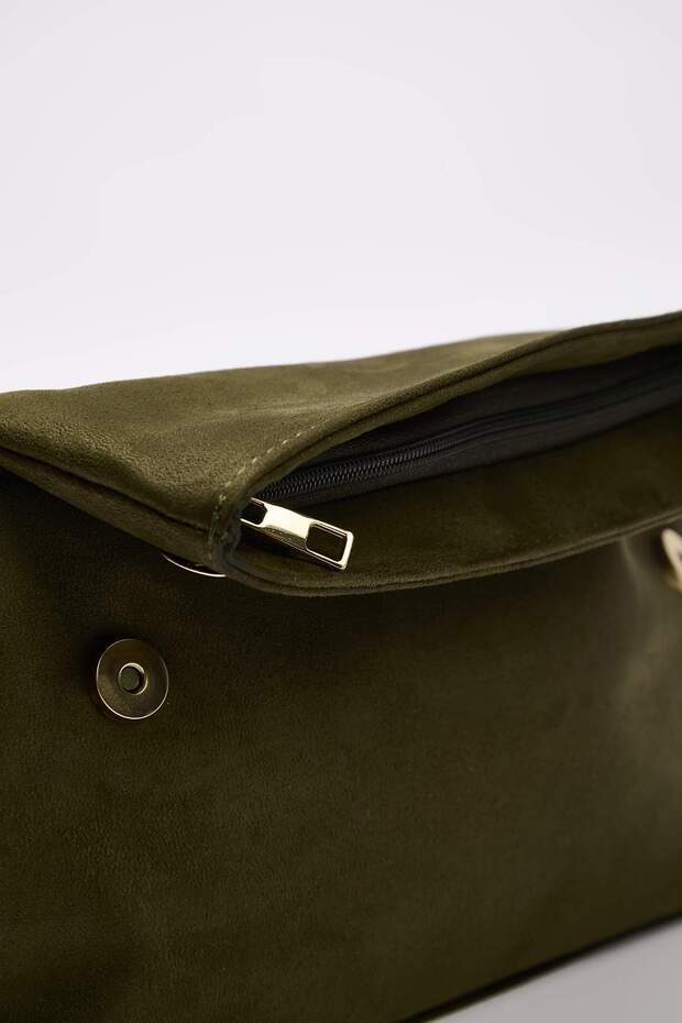 Haki Süet Kadın Mini Boy Clutch El Çantası TAKAW26PY00008 - 6