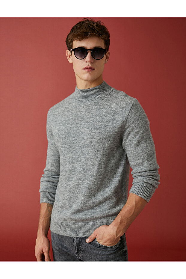 Basic-Strickpullover mit halbem Rollkragen - 2