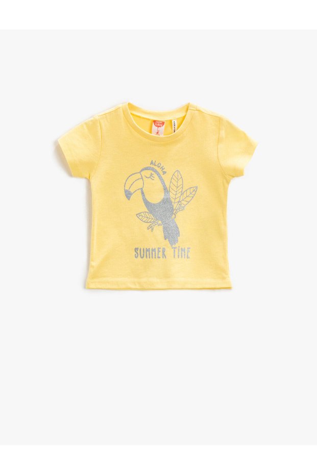 Girl's Yellow Short Sleeve Cotton T-Shirt