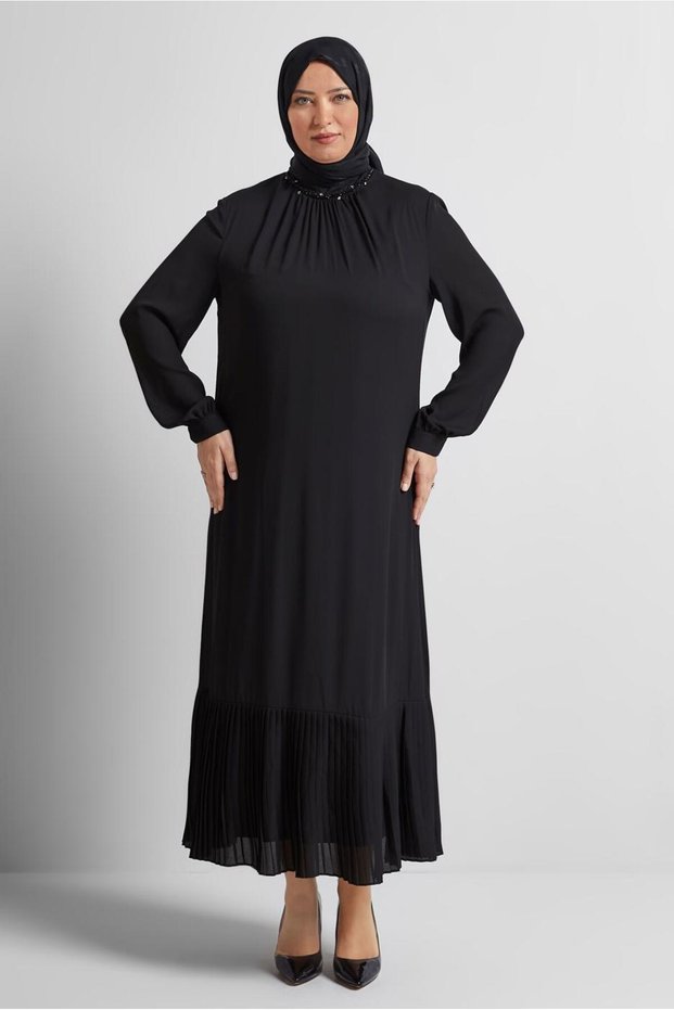 Panel Detail Large Size Dress 20541