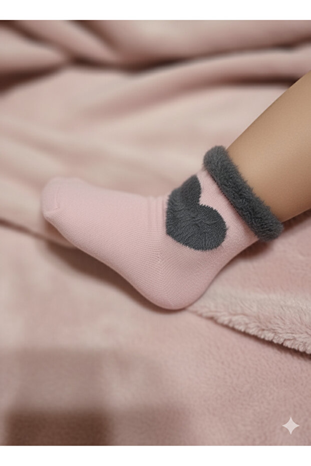 Girl's Plush Detailed Socks Soft Breathable Anti-Sweat