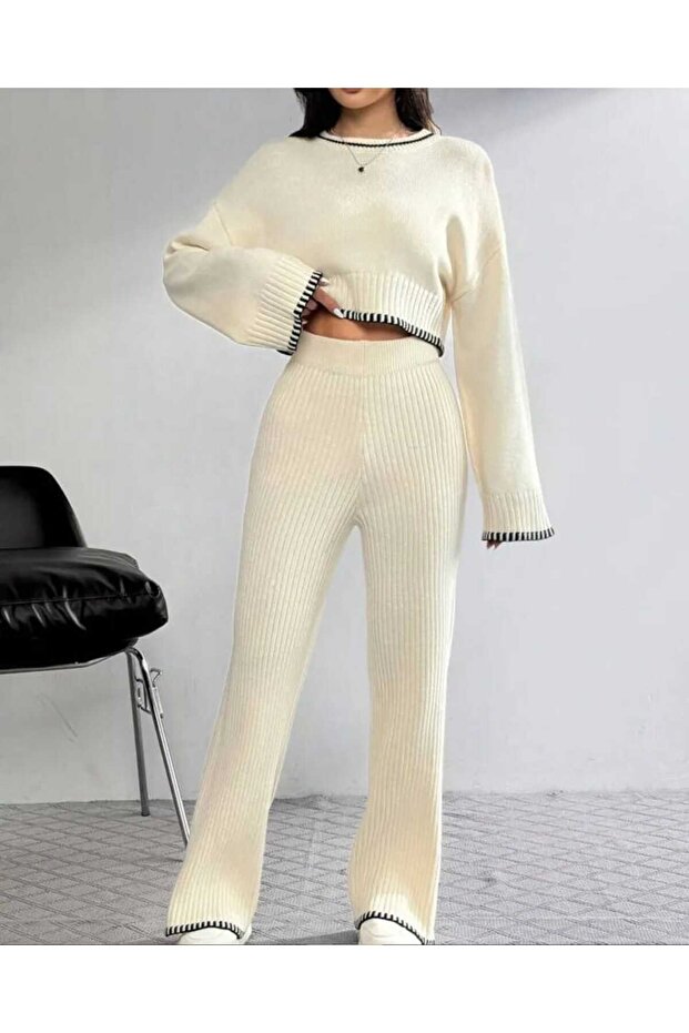 Σετ Γυναικείων Πλεκτών Ενδυμάτων Çoban με λεπτομέρειες - 3