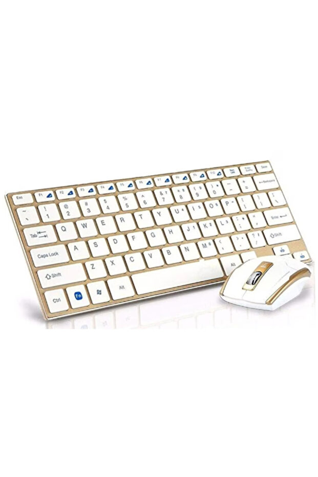 Wireless Keyboard and Mouse Set compact and elegant design Gold color Andowl Q K3940 - 1