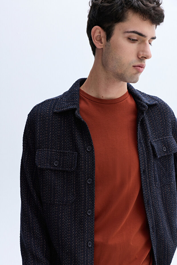 ÇİZGİLİ ÖRME GÖMLEK CEKET - 3