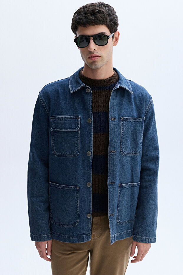جاكيت جينز كاجوال متعدد الجيوب - 1
