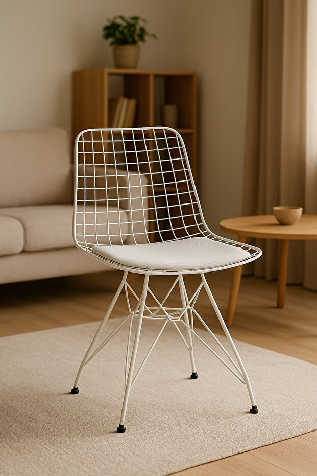 TEL SANDALYE, BEYAZ - 1