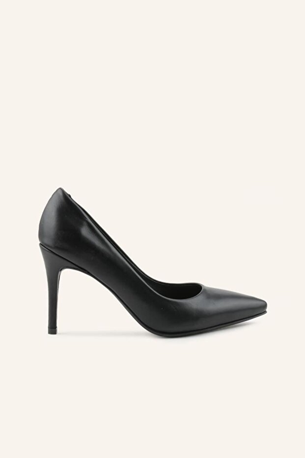 Siyah Deri Stiletto - 1