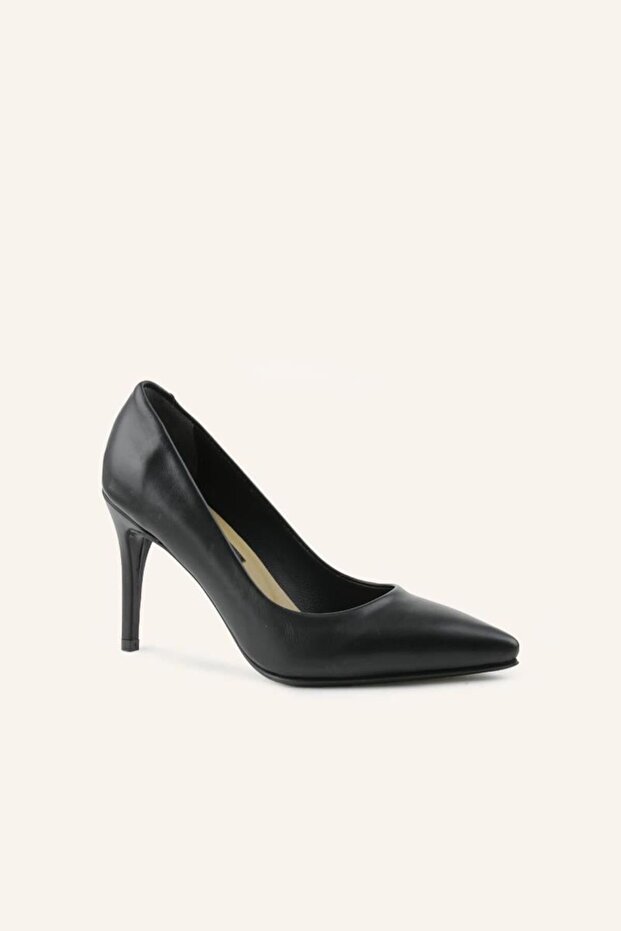 Siyah Deri Stiletto - 2
