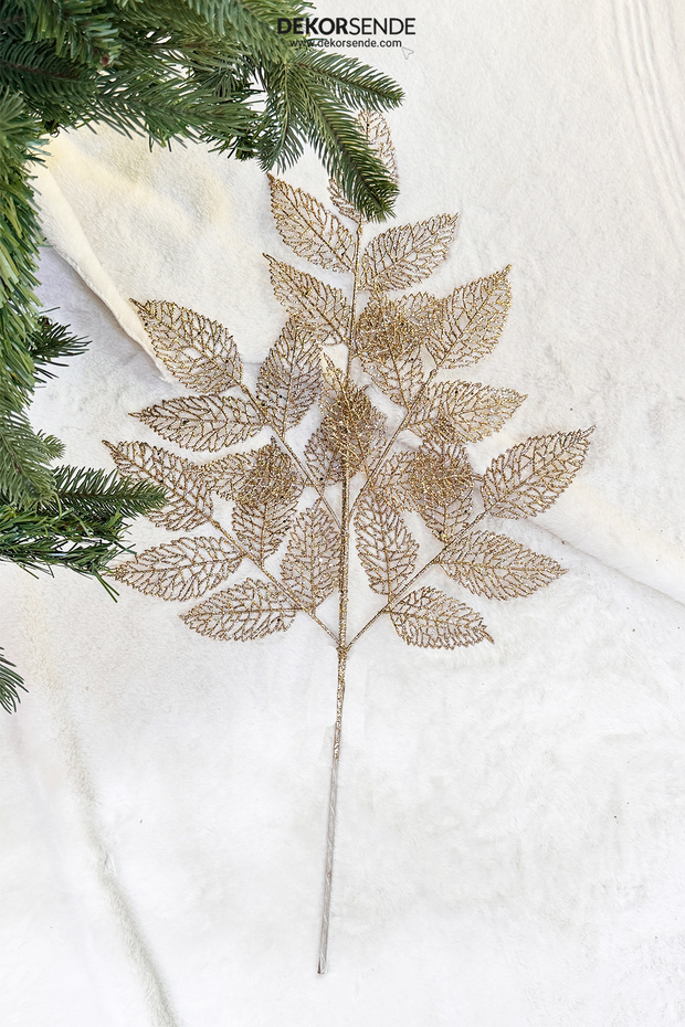 86 cm Leaf Bronze Lace Glitter Artificial