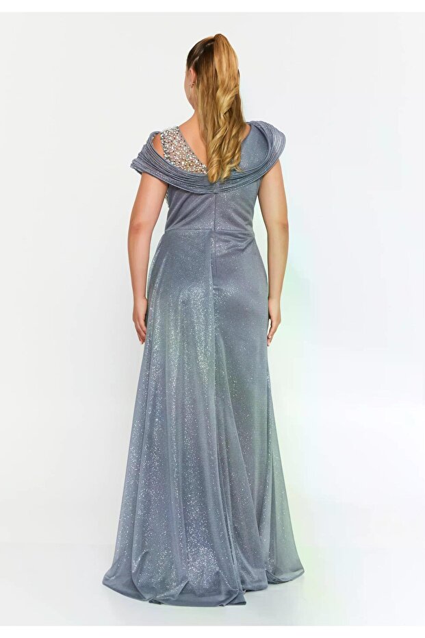 6133SIM İŞLEMELİ SİM TÜL ELBİSE - 2