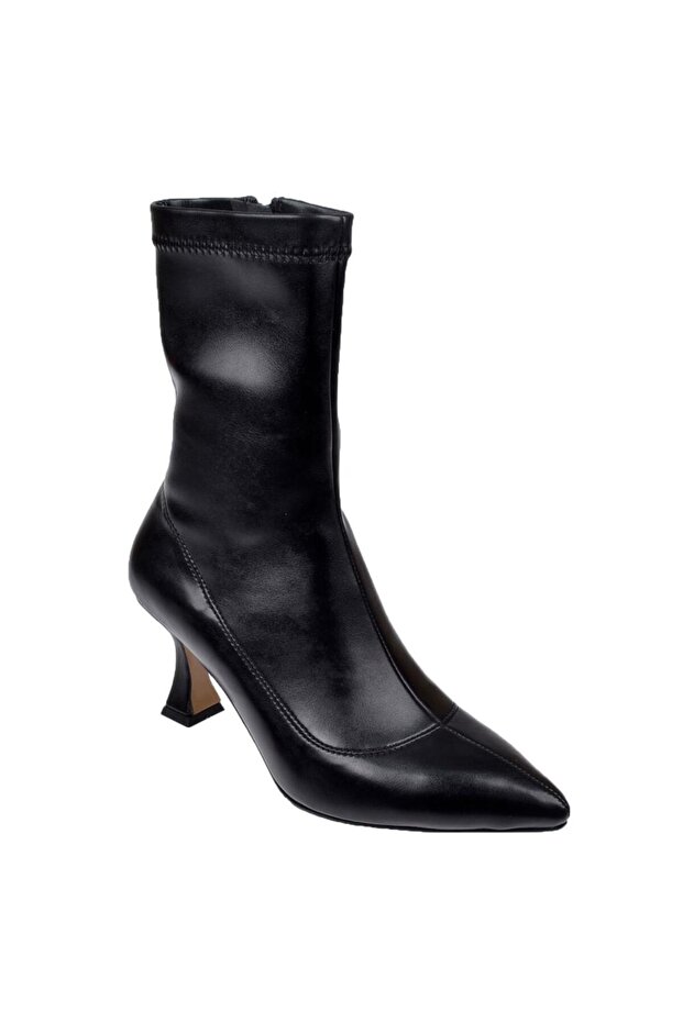 Streç İnce Topuklu Kadın Bot PL-396 SİYAH - 1