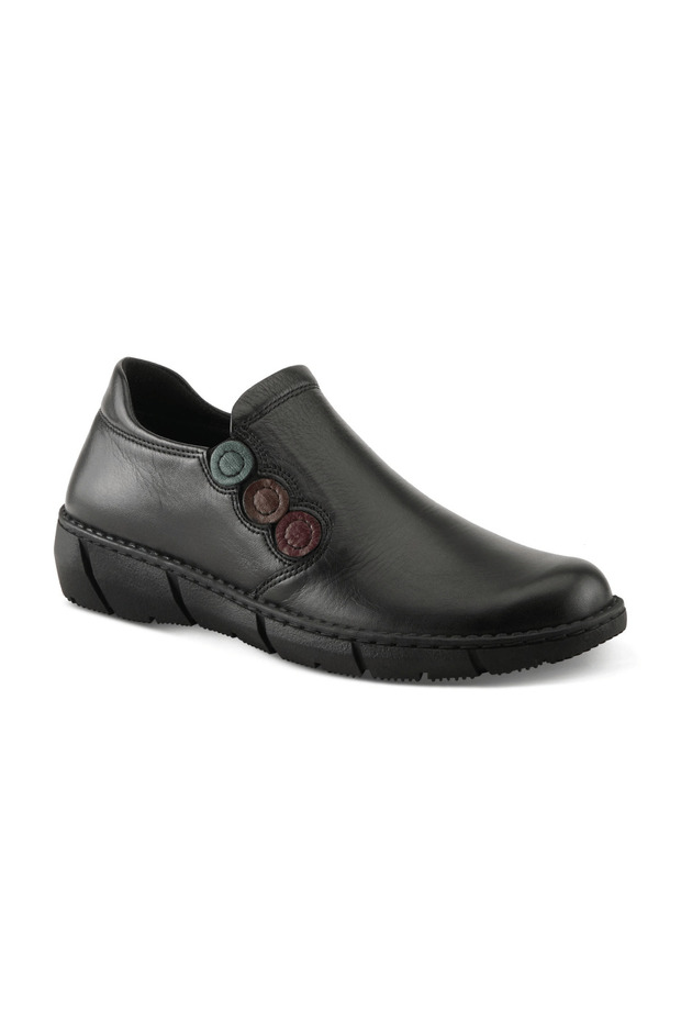 Black Genuine Leather Casual Shoes Model Name: Tourmaline