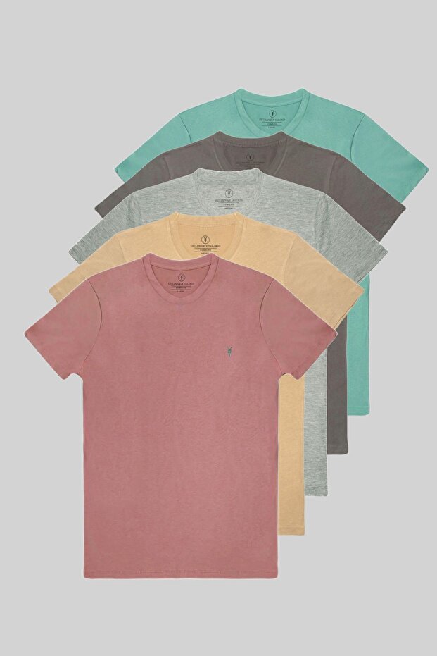 Men's 5-Pack Crew Neck Basic T-Shirt - 1