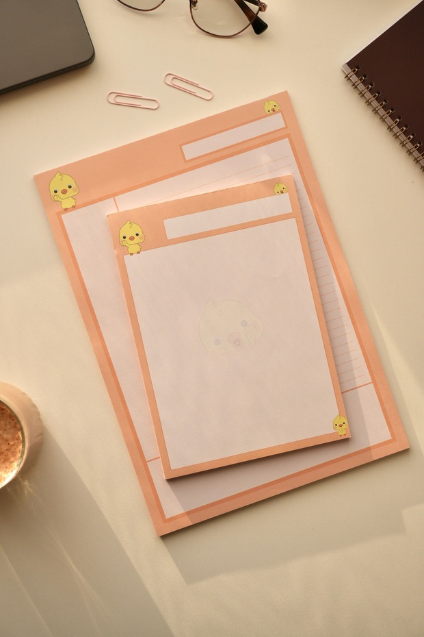 Chick Patterned A4-A5 Notepad Set - Memo Pad - 1