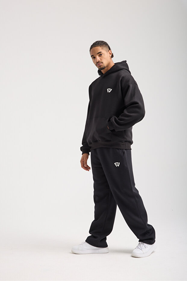 Unisex Basic Oversize Kapüşonlu Sweatshirt - 6