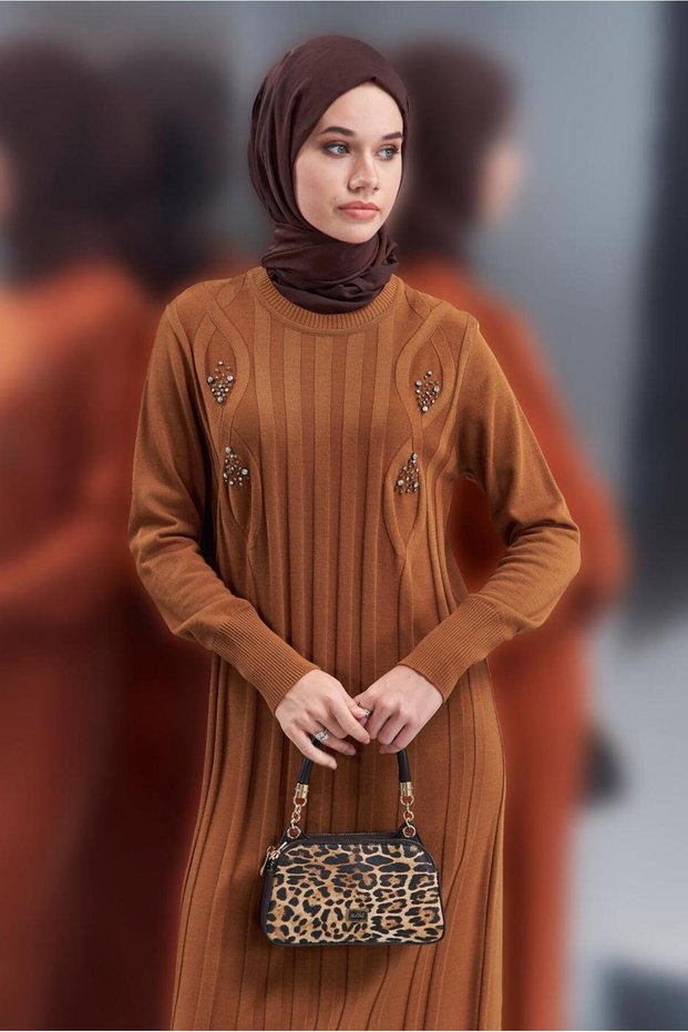 Stone Detailed Knitwear Dress 44917