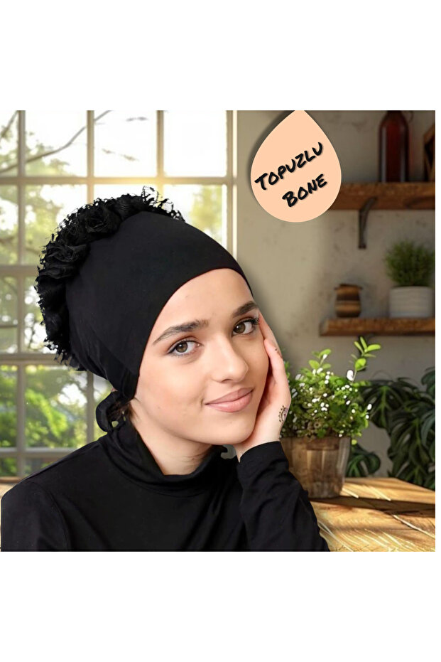 Knobed Bonnet Comfortable Fit Cotton Loose Embossed