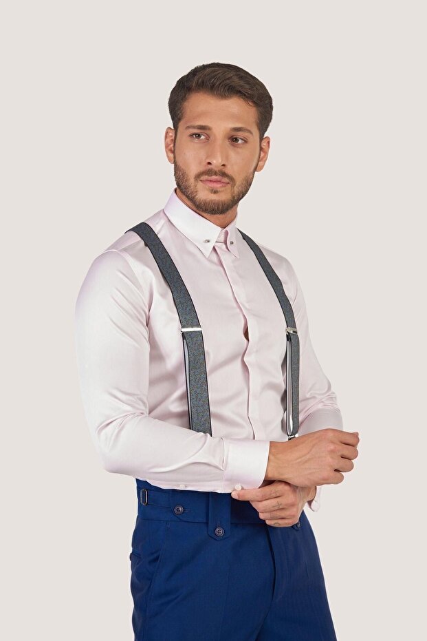 Yaka Iğneli Slim Fit Gömlek - 2