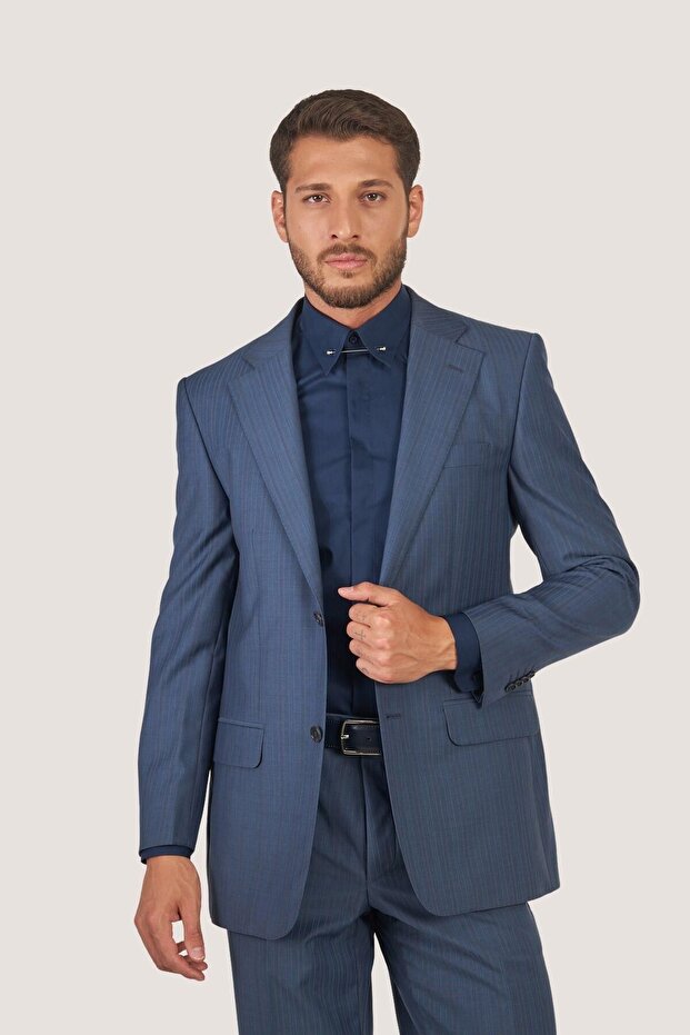 Yaka Iğneli Slim Fit Gömlek - 1