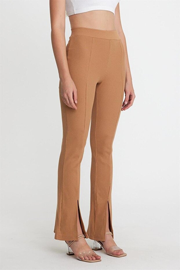 Women's Camisole Slit Leggings Trousers Camel