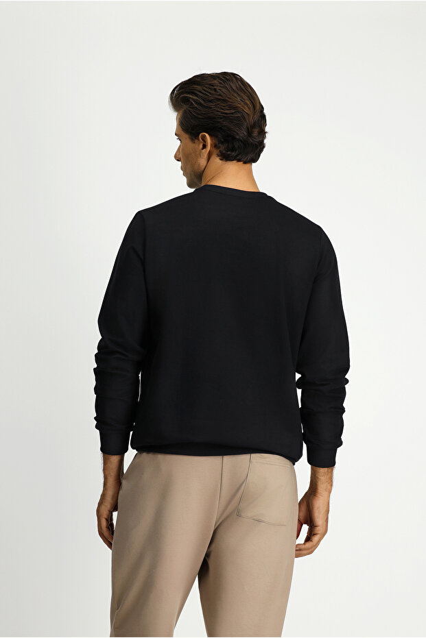 Bisiklet Yaka Regular Fit Nakışlı Basic Sweatshirt - 5