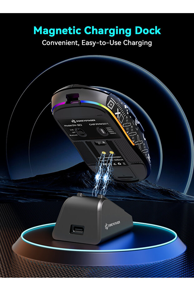 ماوس الألعاب اللاسلكي ثلاثي الأوضاع SE2 PAW3311 مع قاعدة شحن - 7