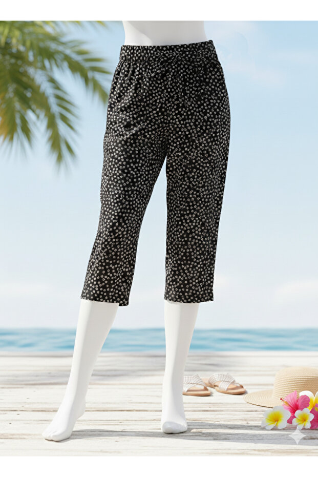 Luxury Pocketed Viscose Women's Capri K6