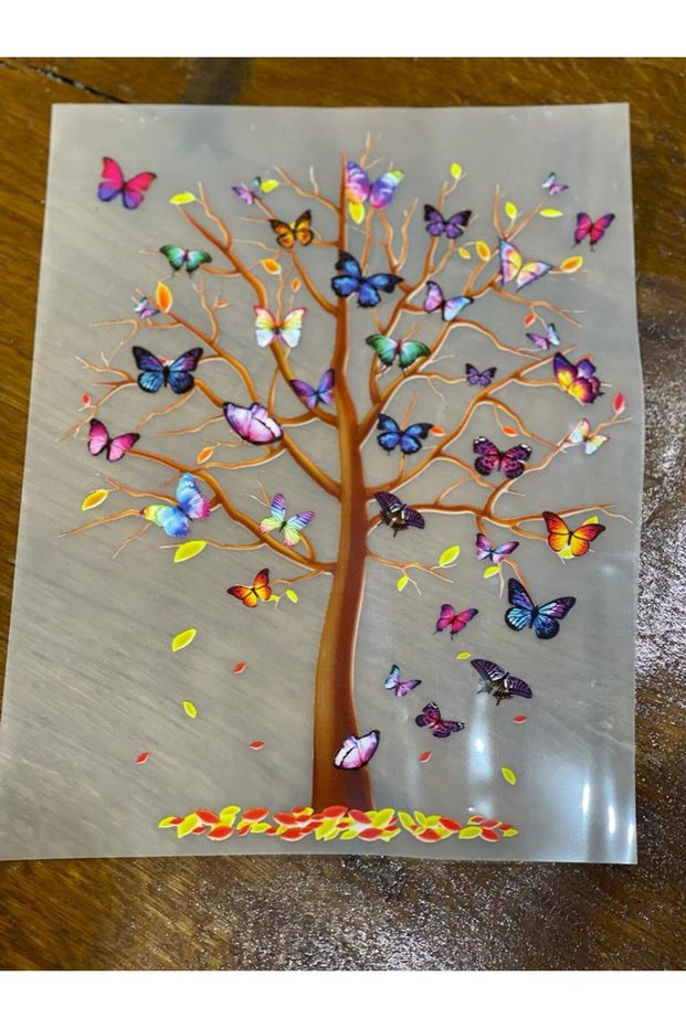 26x20 Cm Iron-On Tree Butterfly Print Transfer Print Applique Rigging T-Shirt Print
