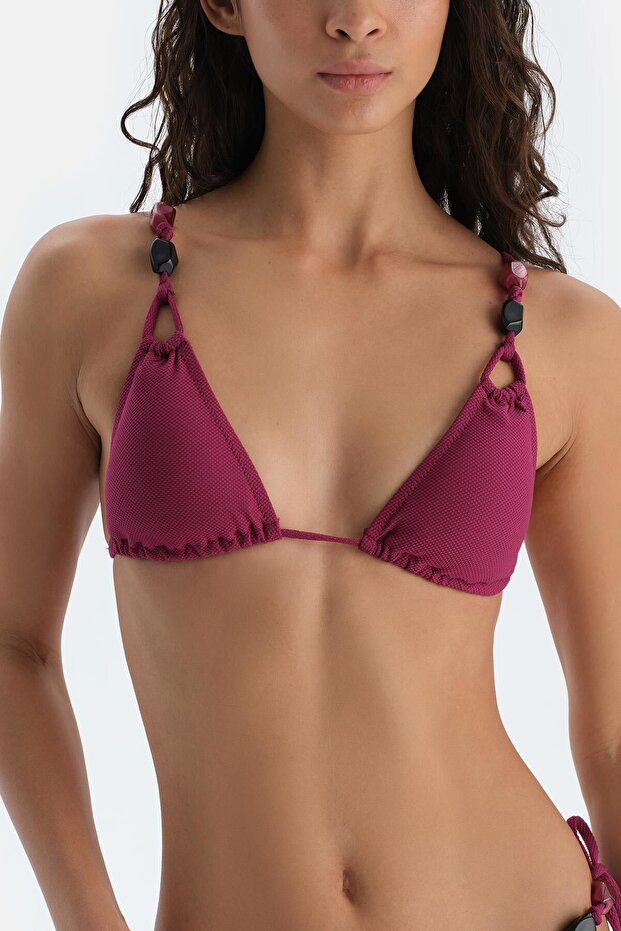 Vişne Üçgen Küçük Bikini Üst - 5