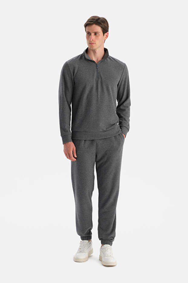 سترة رمادية نصف سحاب - 5