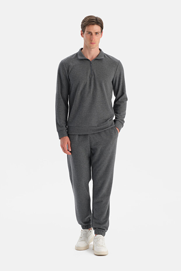 سترة رمادية نصف سحاب - 6