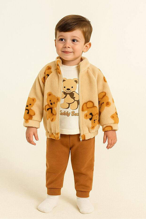 Bear Pattern Plush 3-Piece Plush Set - 2