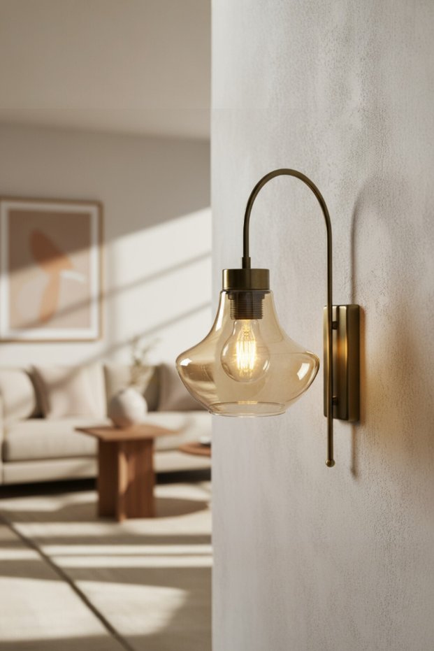 Melk Honey Color Glass Sconce Wall Lamp Modern Hotel Cafe Vintage Living Room Bedroom Staircase Retro