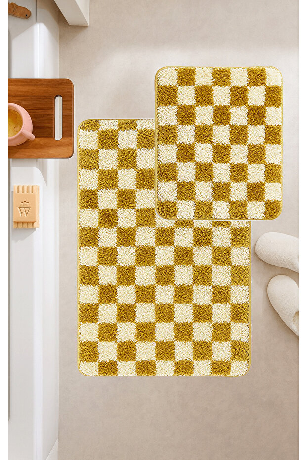 Chess 2-Piece Bath Mat Non-Slip Base 80X50 40X50