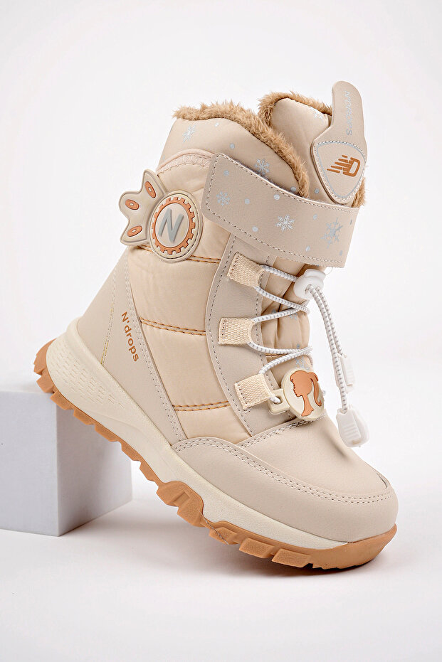 Kız Çocuk Bej Kürklü Bot - 1