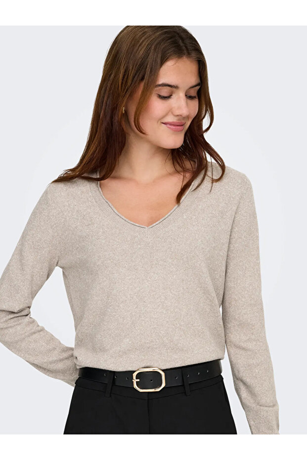 ONLLOYAL LS V-NECK PULLO KNT NOOS - 4