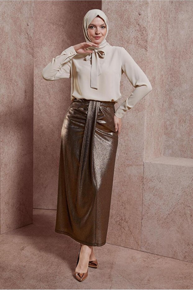 SİMLİ ÖRME KUMAŞ ETEK 60569 - 4