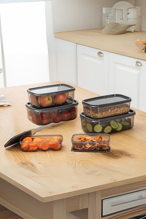 Oval 6 Piece Airtight Leakproof Storage Container Set Smoked 2X(300/500/800 ml)