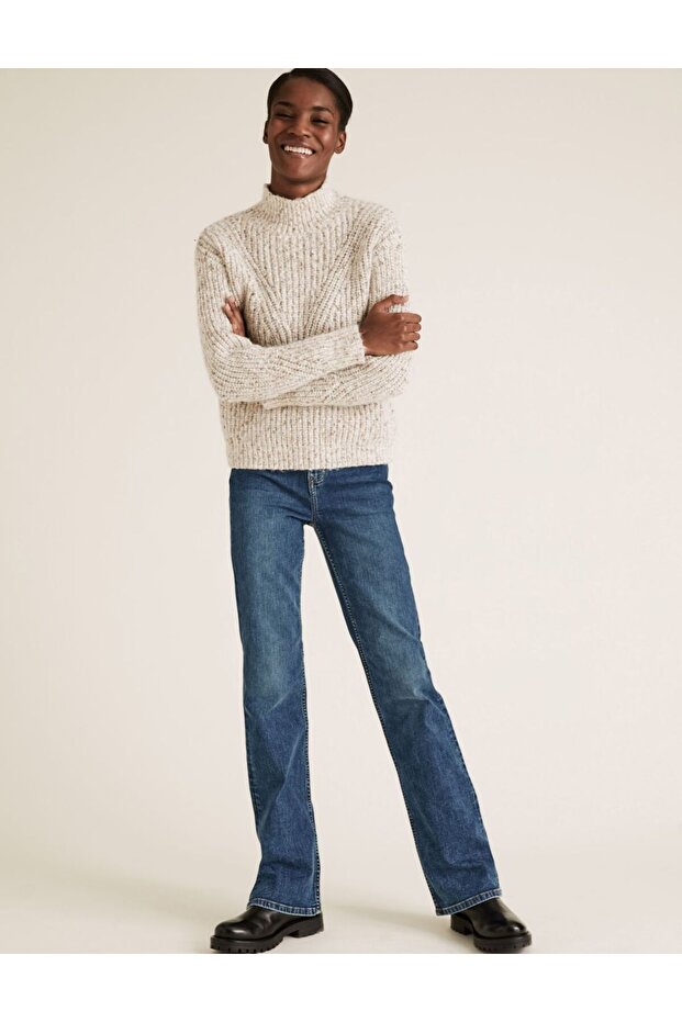 Bootcut Streç Jean Pantolon - 3