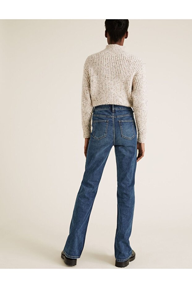 Bootcut Streç Jean Pantolon - 4