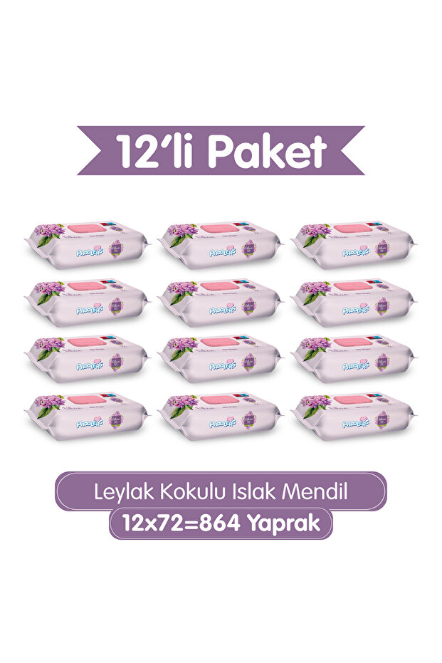 Paddlers Leylak Kokulu Islak Mendil 864 Yaprak (12x72) – Koli