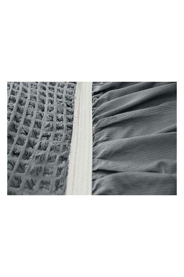 غطاء أريكة بمقعدين، بنقشة فقاعات، رمادي، 145×175 سم - 6