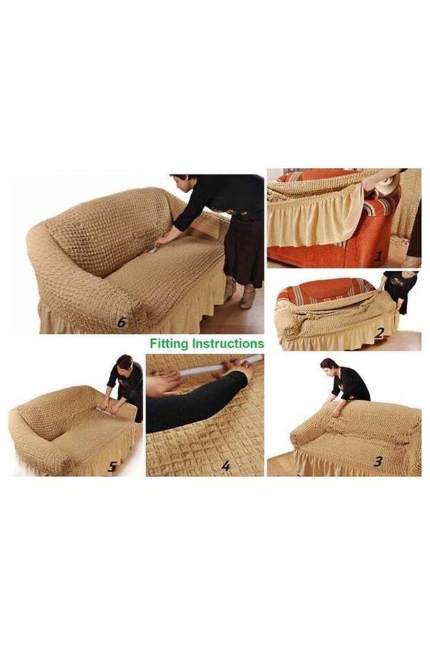 غطاء أريكة بمقعدين، بنقشة فقاعات، رمادي، 145×175 سم - 5