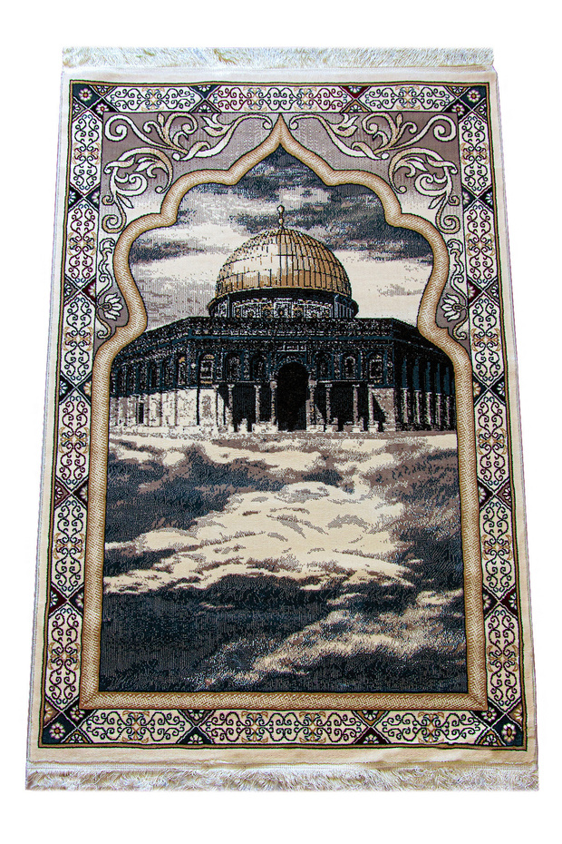 Jerusalem Patterned Luxury Carpet Type Woven Prayer Rug