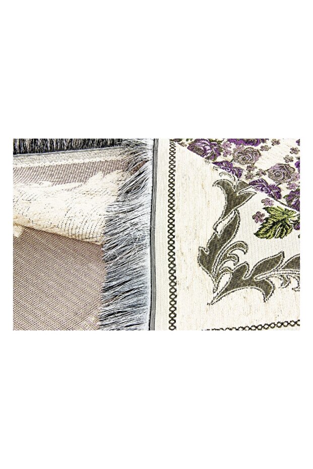 Lüks Gülce Şönil Seccade Mor - 4