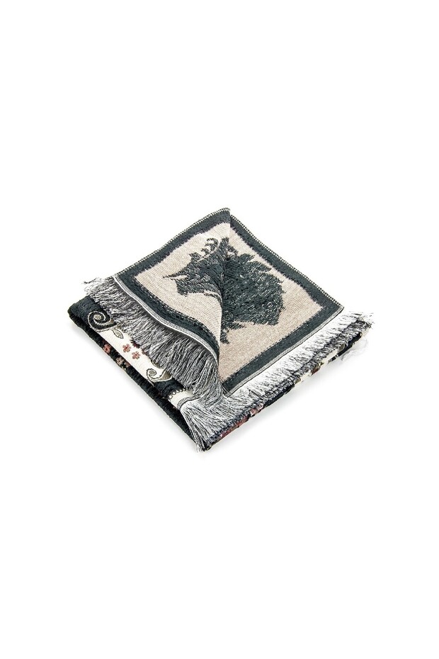 Lüks Gülce Şönil Seccade Siyah - 3